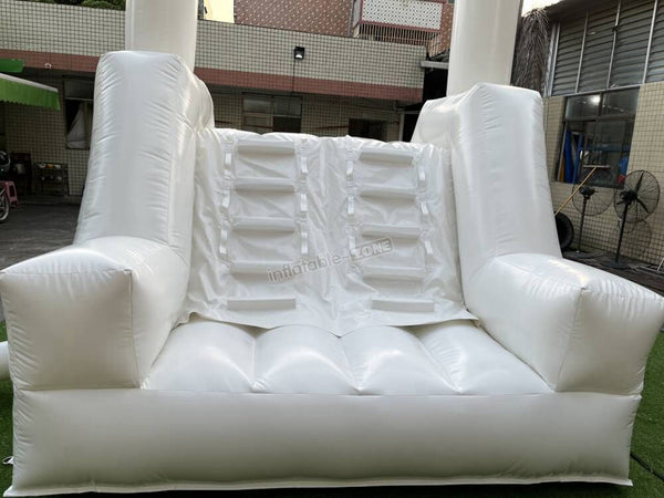 Inflatable White Bounce House With Slide Castle Wedding Jumping Castle