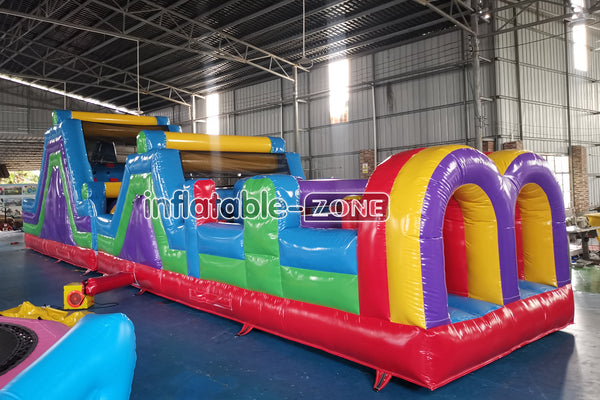 Giant Inflatable Obstacle Course Slip And Slide Fun Bouncy Obstacle Course For Adults And Kids
