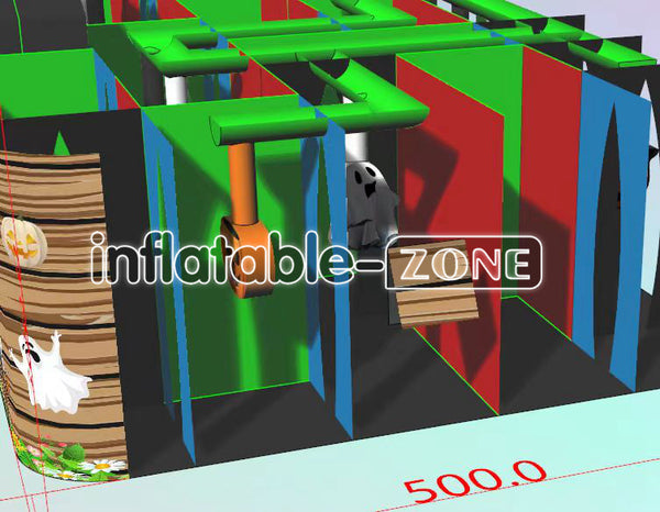 Outdoor Inflatable Sports Games Gaint Inflatable Maze Haunted House For Fun Halloween