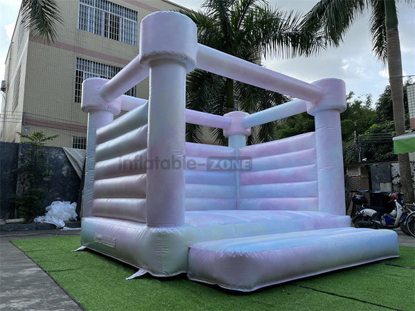 Commercial tie dye Inflatable Wedding Castle White Jumper Bouncer Colorful Bounce House for party and events