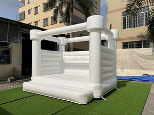 Round top All white bounce house rental Inflatable slide wedding castle jumper