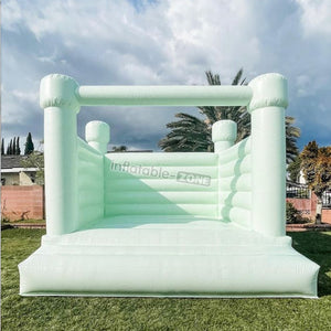 Pastel yellow color mini inflatable bouncy castle combo bounce house for wedding or party