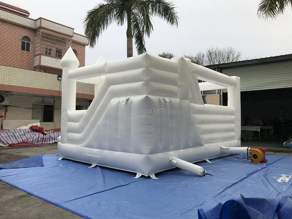 inflatable slide bouncer combo,Inflatable Wedding Bounce House White Jumping Castle with Slide