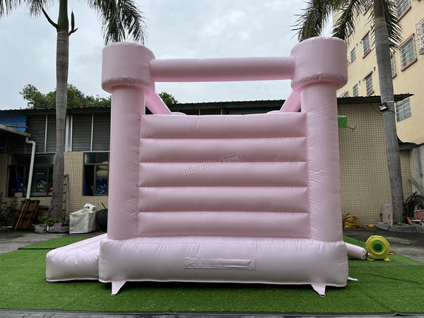 Custom Commercial pastel pink  inflatable bouncy jumping castle white bounce house for sale