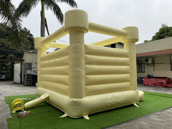 Commercial inflatable pastel white bouncy castle inflatable light yellow bounce castle