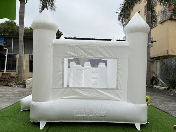 Inflatable White Bounce House Slide Combo, inflatable bounce house water slide