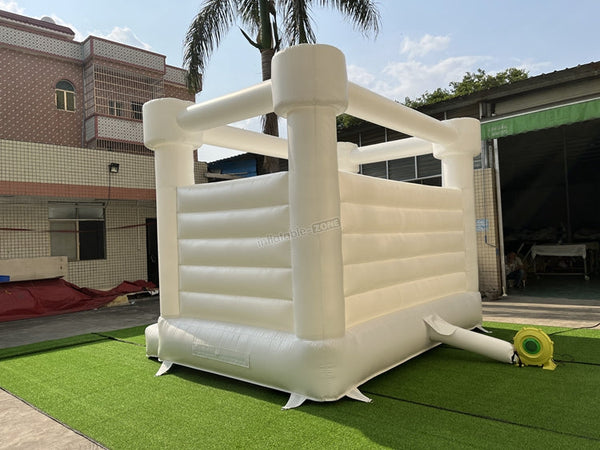 Round top All white bounce house rental Inflatable slide wedding castle jumper