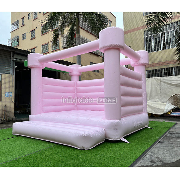 Custom Commercial pastel pink  inflatable bouncy jumping castle white bounce house for sale