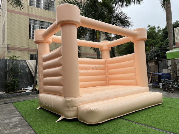 Pastel Peach Wedding Bounce House Castle , Inflatable Party Jumping Castle