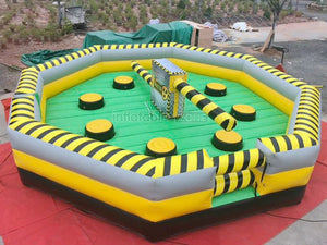 Interactive Inflatable Meltdown Challenge Games Inflatable Wipeout Game With Mechanical