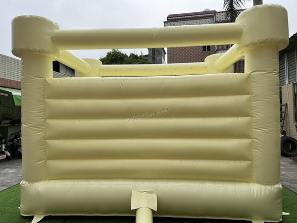 Commercial inflatable pastel white bouncy castle inflatable light yellow bounce castle