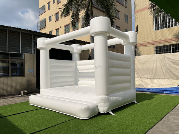 Round top All white bounce house rental Inflatable slide wedding castle jumper