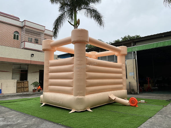 Pastel Peach Wedding Bounce House Castle , Inflatable Party Jumping Castle