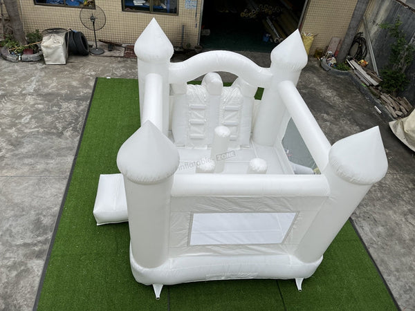 Inflatable White Bounce House Slide Combo, inflatable bounce house water slide