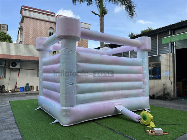 Commercial tie dye Inflatable Wedding Castle White Jumper Bouncer Colorful Bounce House for party and events