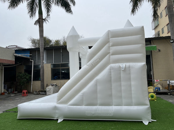 3 In 1 White Bouncy House Jumper With Slide And Ball Pit Pool