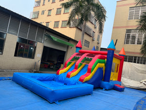 Inflatable Bounce Castle House With Slide Water Pool