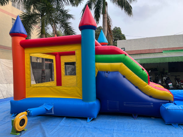 Inflatable Bounce Castle House With Slide Water Pool