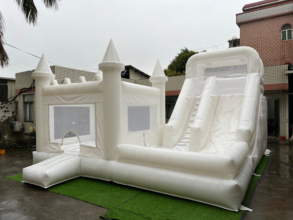 White Custom Inflatable Wedding Bounce Castle White Bounce House Castle