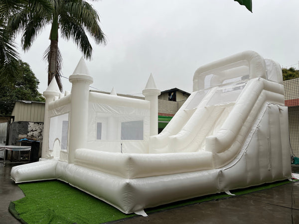 White Custom Inflatable Wedding Bounce Castle White Bounce House Castle