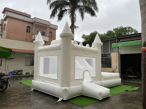 White Custom Inflatable Wedding Bounce Castle White Bounce House Castle