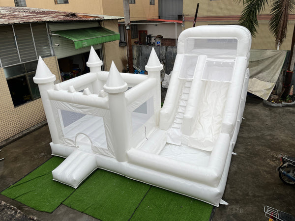 White Custom Inflatable Wedding Bounce Castle White Bounce House Castle