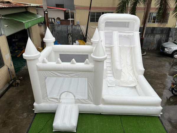 White Custom Inflatable Wedding Bounce Castle White Bounce House Castle