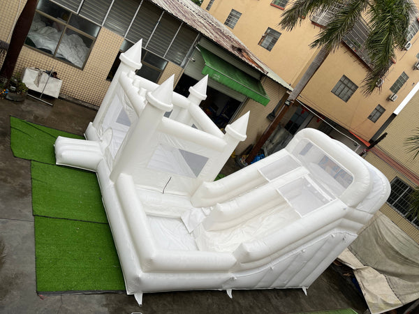 White Custom Inflatable Wedding Bounce Castle White Bounce House Castle