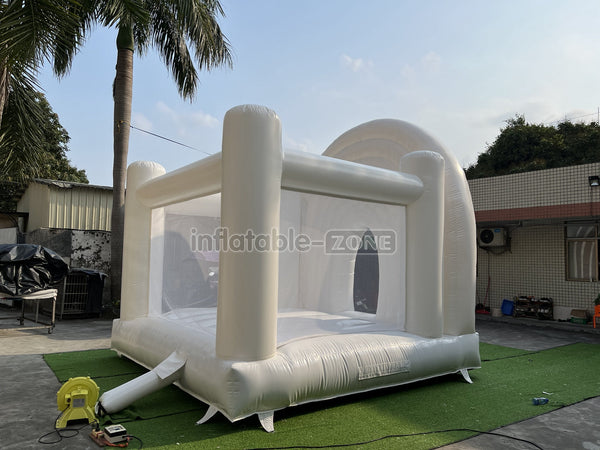 Romantic Rainbow Bridal White Wedding Jumping Castle White Bouncy House Outdoor Party