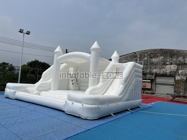 White Bouncer Castle Inflatable Water Slide Wedding Jumpy House Castle