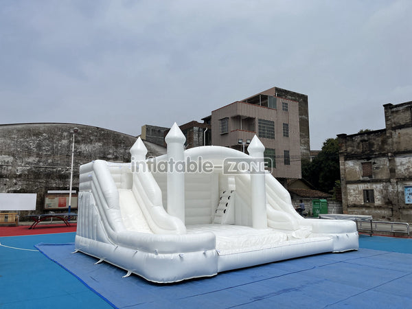 White Bouncer Castle Inflatable Water Slide Wedding Jumpy House Castle