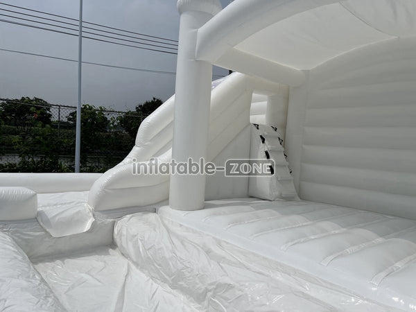 White Bouncer Castle Inflatable Water Slide Wedding Jumpy House Castle