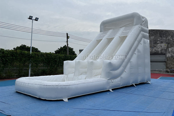 White Inflatable Slide Jumping Castle Swimming Pool Outdoor Commercial  Blow Up Bouncy Waterslide