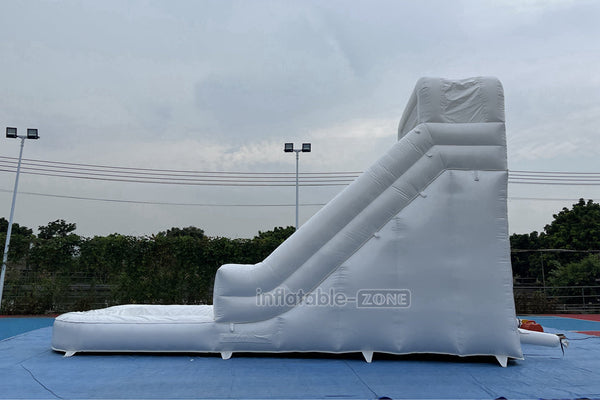 White Inflatable Slide Jumping Castle Swimming Pool Outdoor Commercial  Blow Up Bouncy Waterslide