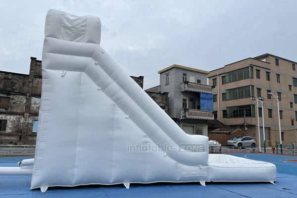 White Inflatable Slide Jumping Castle Swimming Pool Outdoor Commercial  Blow Up Bouncy Waterslide