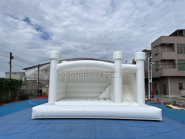 Inflatable White Bounce Castle With Slide Inflatable Water Balloon Pool Jumping House