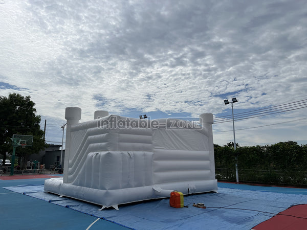 Inflatable White Bounce Castle With Slide Inflatable Water Balloon Pool Jumping House