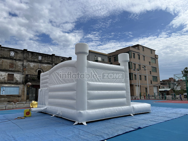 Inflatable White Bounce Castle With Slide Inflatable Water Balloon Pool Jumping House