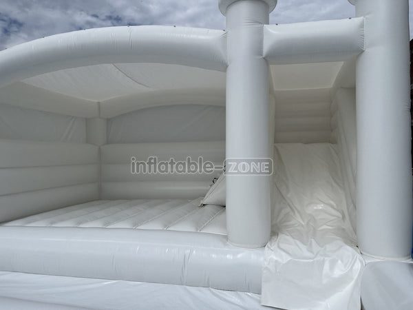 Inflatable White Bounce Castle With Slide Inflatable Water Balloon Pool Jumping House