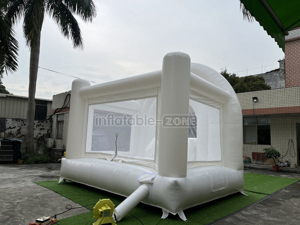 Inflatable Wedding Bounce Castle With Slide Rainbow White Jumping Bouncy House