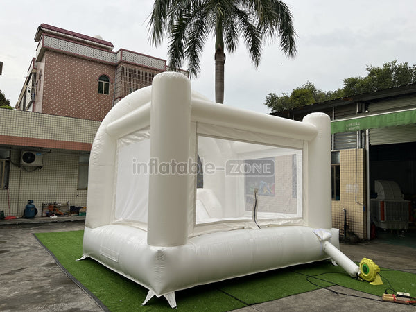 Inflatable Wedding Bounce Castle With Slide Rainbow White Jumping Bouncy House