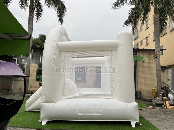 Inflatable Wedding Bounce Castle With Slide Rainbow White Jumping Bouncy House