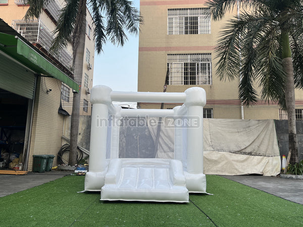 Inflatable Small White Bounce House With Slide for Party White Bouny Castle Slide