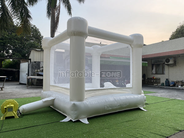 Inflatable Small White Bounce House With Slide for Party White Bouny Castle Slide