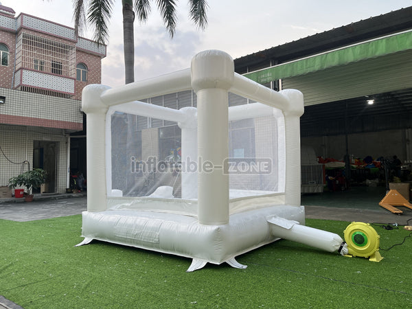 Inflatable Small White Bounce House With Slide for Party White Bouny Castle Slide