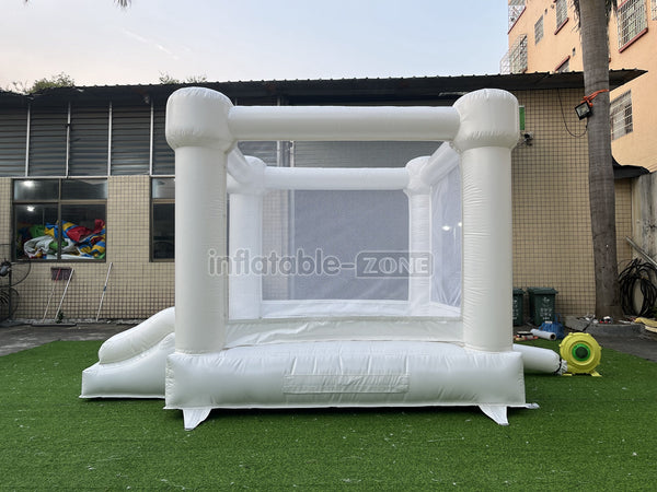 Inflatable Small White Bounce House With Slide for Party White Bouny Castle Slide