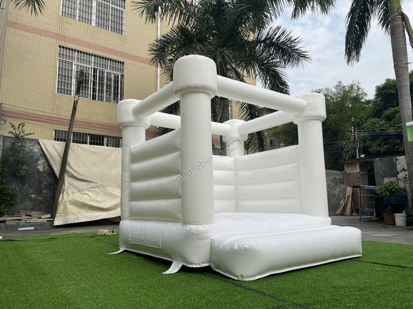 Small Wedding Bounce House White Jumping Castle All White Bounce House