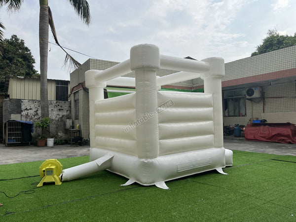 Small Wedding Bounce House White Jumping Castle All White Bounce House