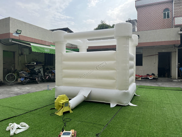 Small Wedding Bounce House White Jumping Castle All White Bounce House