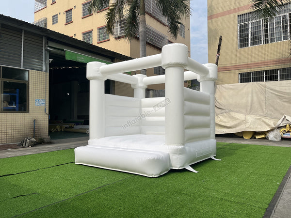 Small Wedding Bounce House White Jumping Castle All White Bounce House